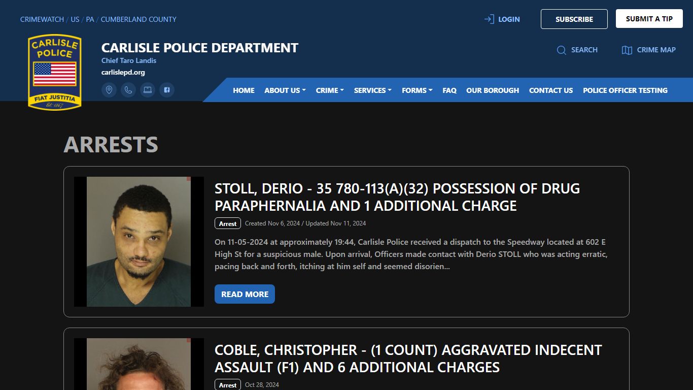 Carlisle Police Department Arrests - CRIMEWATCH