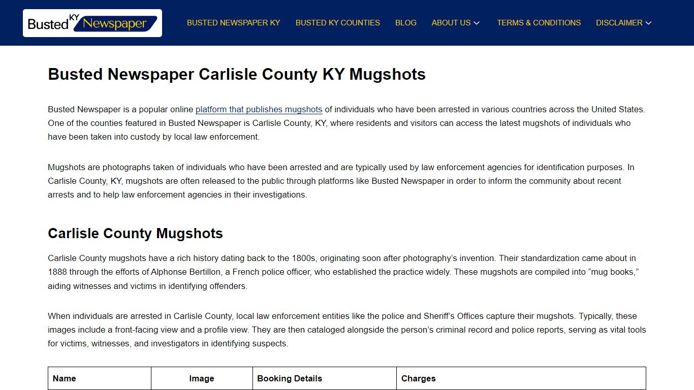 Busted Newspaper Carlisle County KY Mugshots